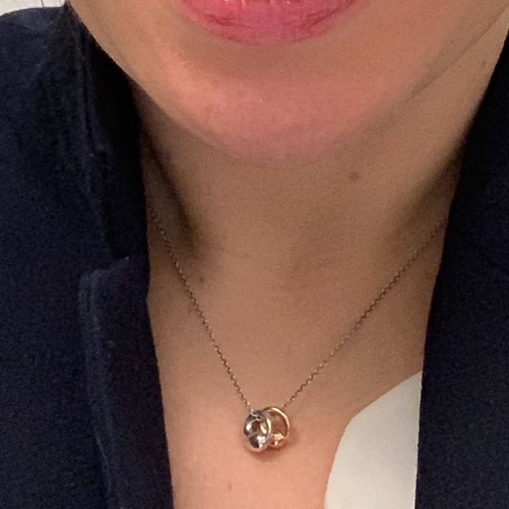 Tiffany Rosegold & Silver Pendant Necklace